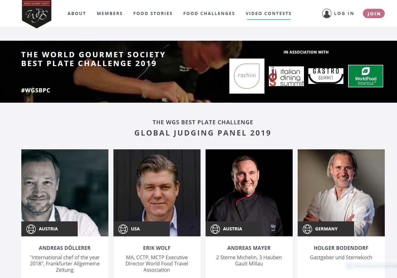 wgs THE WORLD GOURMET SOCIETY BEST PLATE CHALLENGE 2019